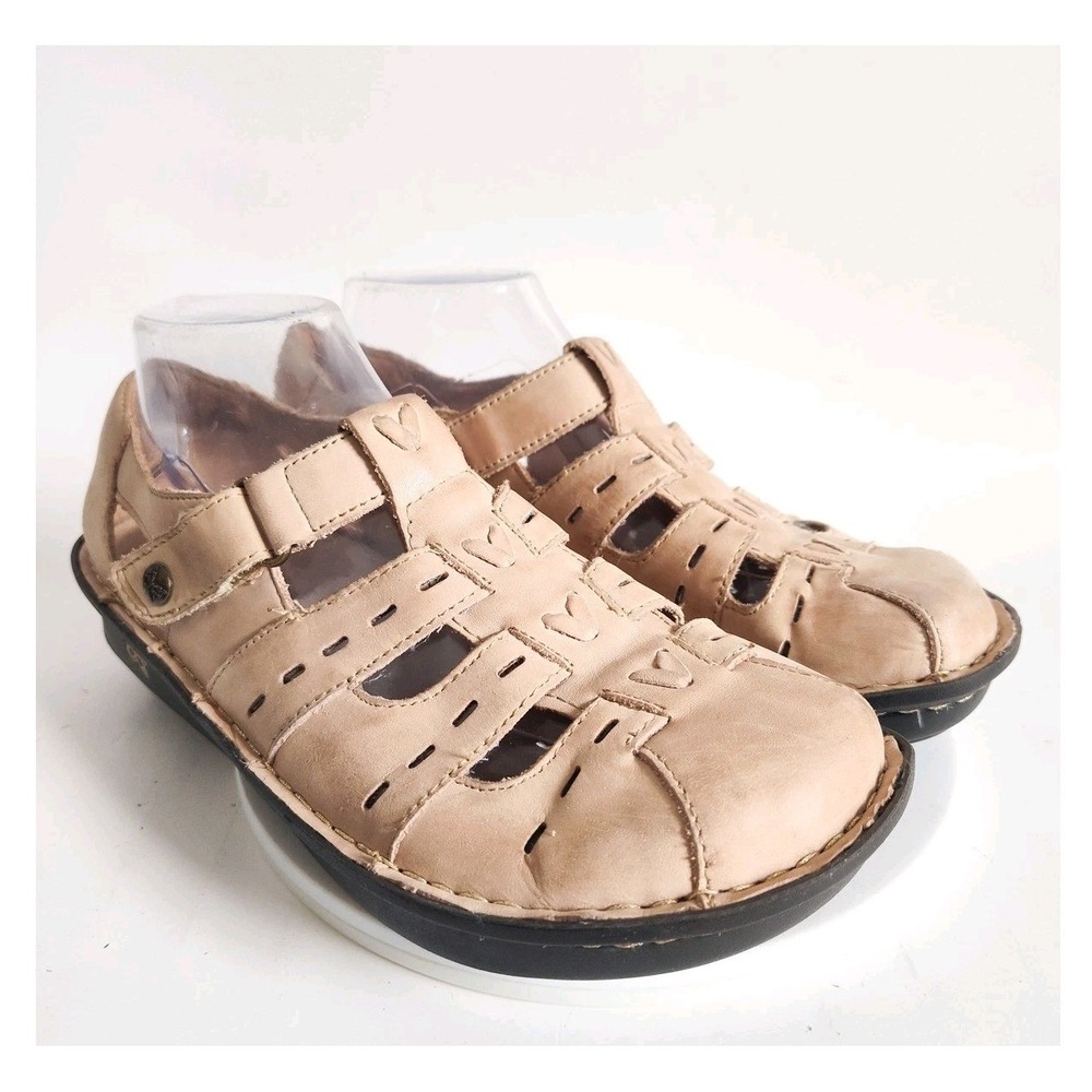 Alegria Fisherman Sandals 10 / 40 Pesca Closed Toe Neutral Leather Comfort Shoes